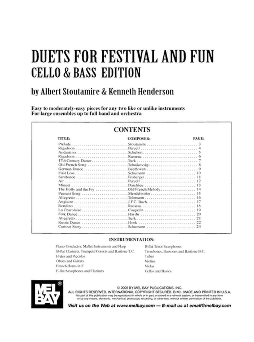 Duets For Festival and Fun - Cello/Bass Edition