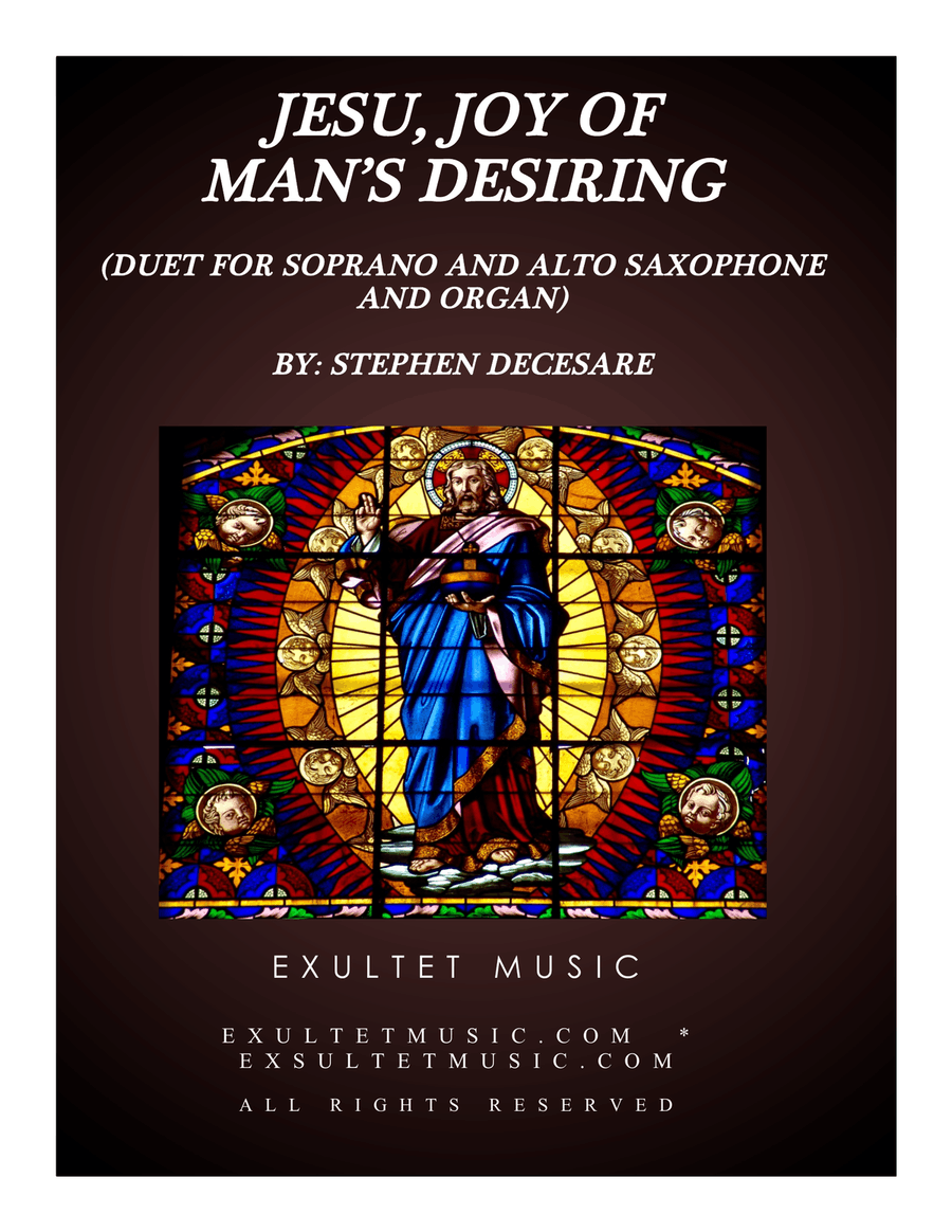 Jesu, Joy Of Man's Desiring (Duet for Soprano and Alto Saxophone and Organ) Woodwind Duet scores gallery preview page 1