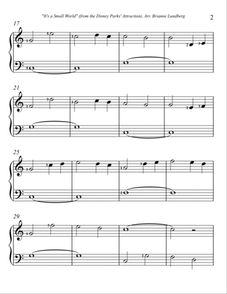 It's A Small World Easy Piano scores gallery preview page 3