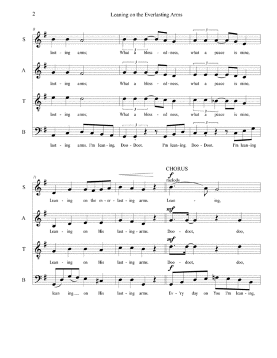 Leaning On The Everlasting Arms 4-Part scores gallery preview page 3