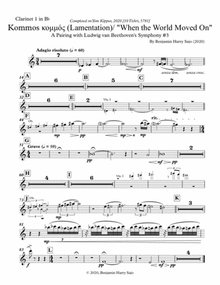 Kommos (Lamentation) / "When the World Moved On" - Clarinet 1 in Bb