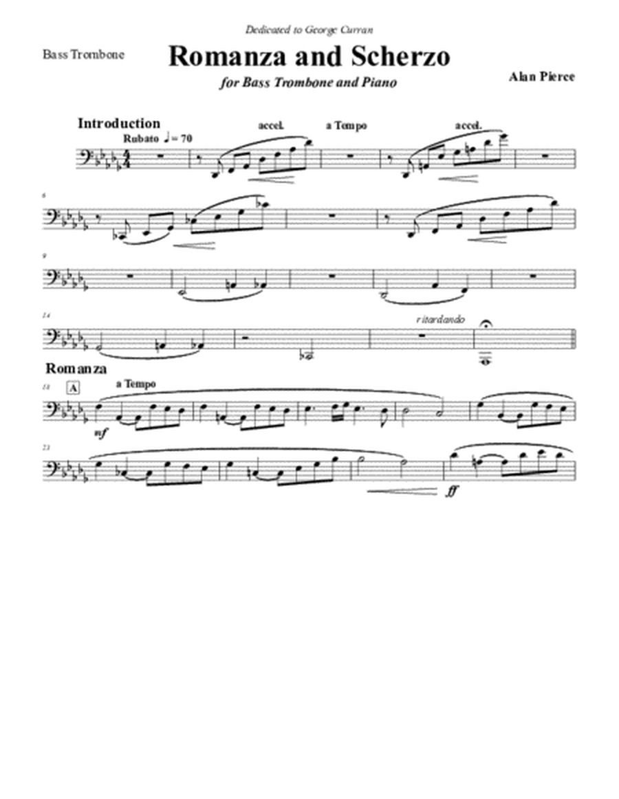 Romanza and Scherzo for Bass Trombone and Piano