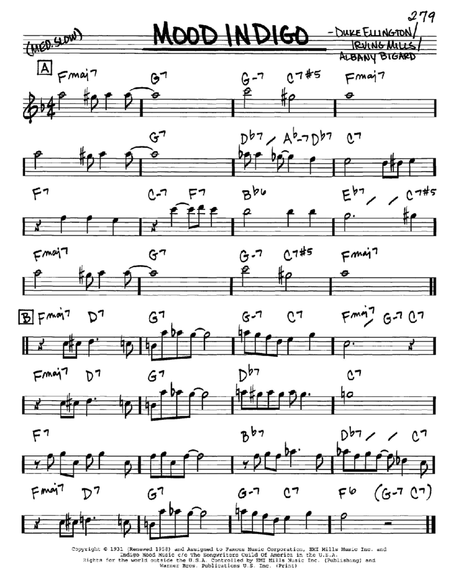 Mood Indigo Mood Indigo E-Flat Instrument scores gallery preview page 1