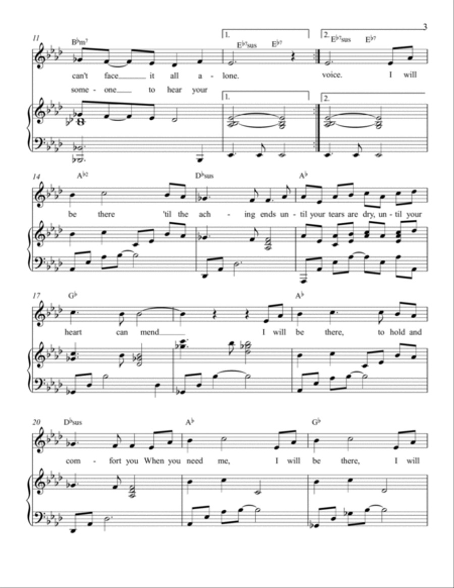 I Will Be There I Will Be There Piano, Vocal, Guitar scores gallery preview page 2