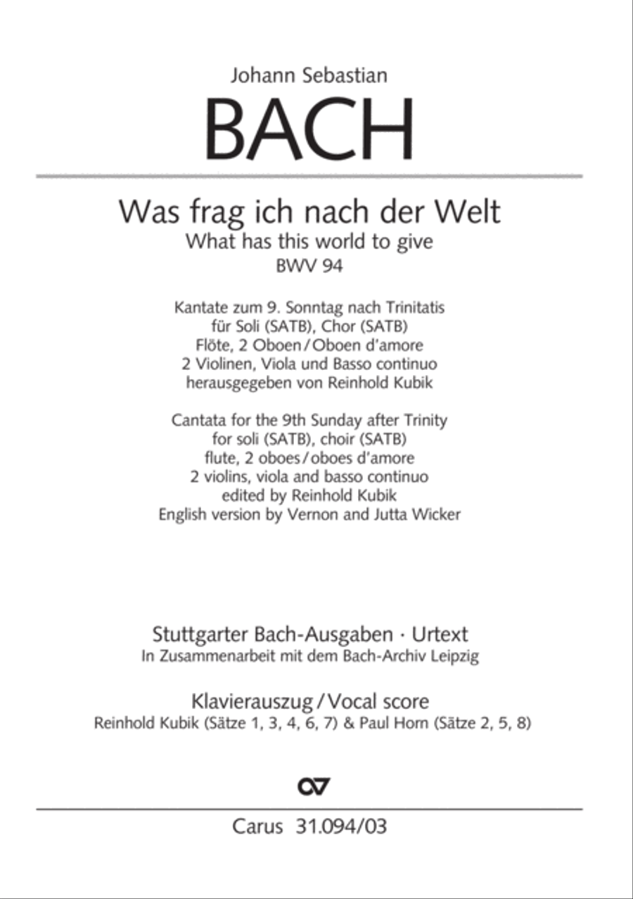 What has this world to give (Was frag ich nach der Welt) 4-Part scores gallery preview page 2