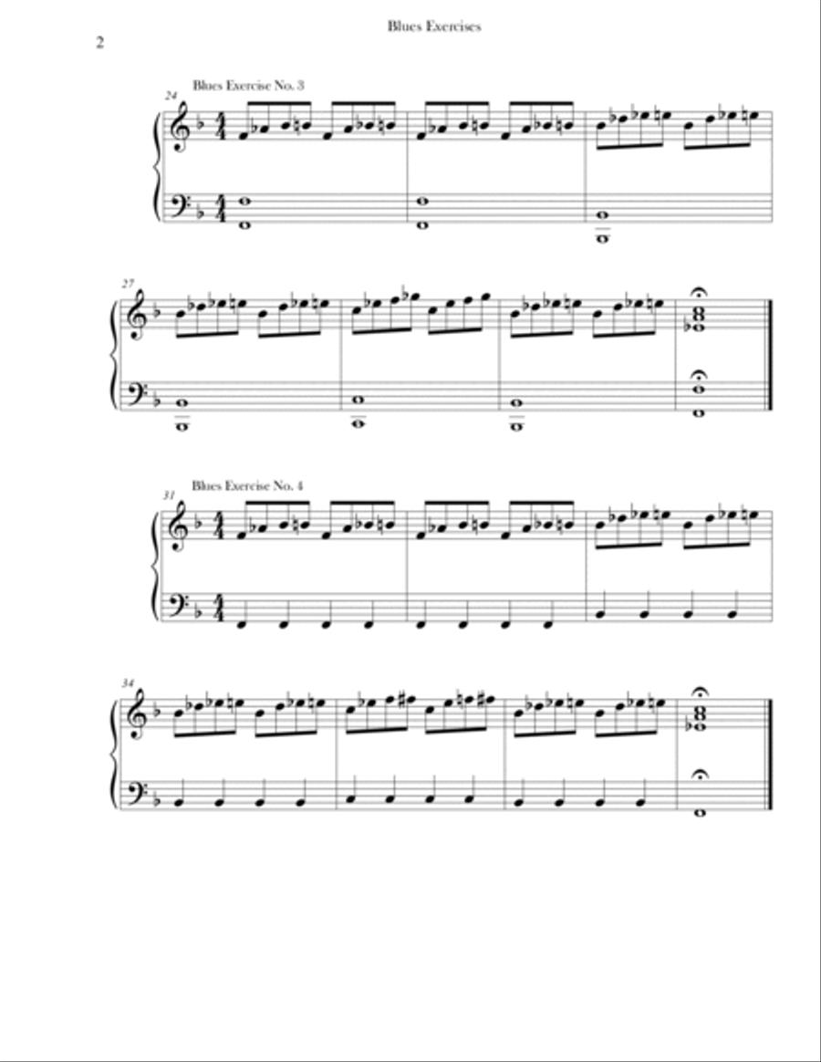 Blues Exercises No. 1-8 (F minor) Piano Method scores gallery preview page 2