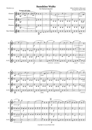 Sunshine Waltz for Clarinet Quartet