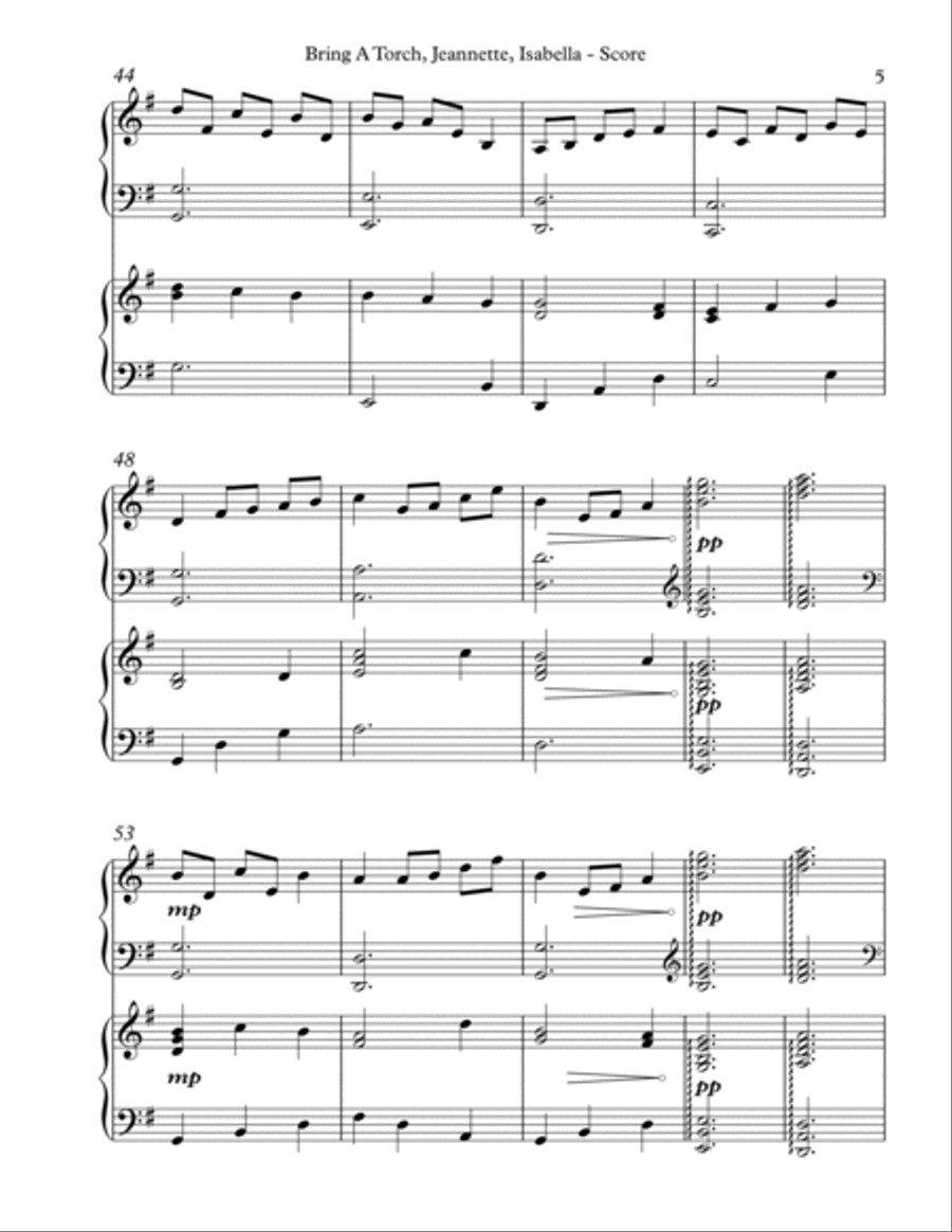 Bring A Torch, Jeannette, Isabella, Harp Duet Celtic Harp scores gallery preview page 5