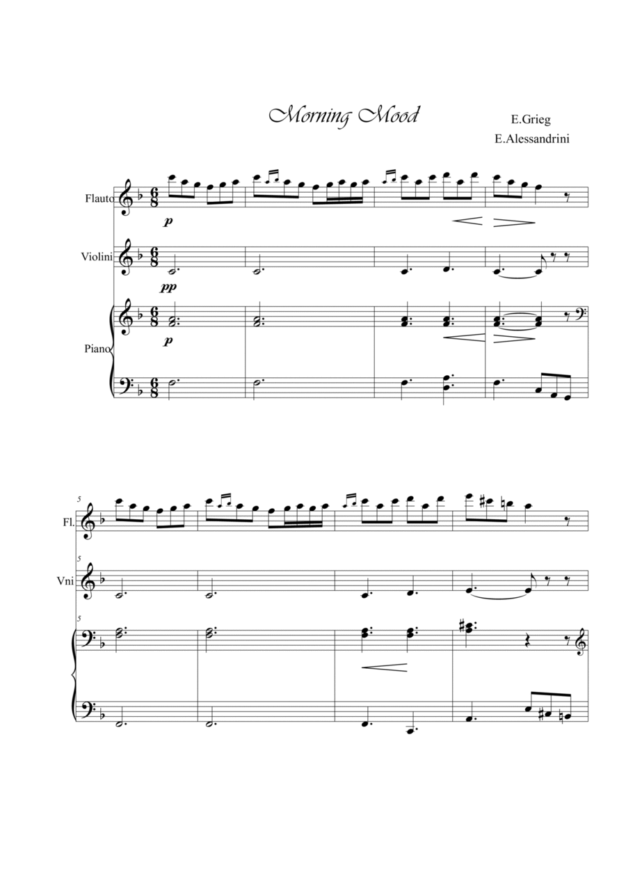 The Morning Mood Trio The Morning Mood Trio Flute scores gallery preview page 1