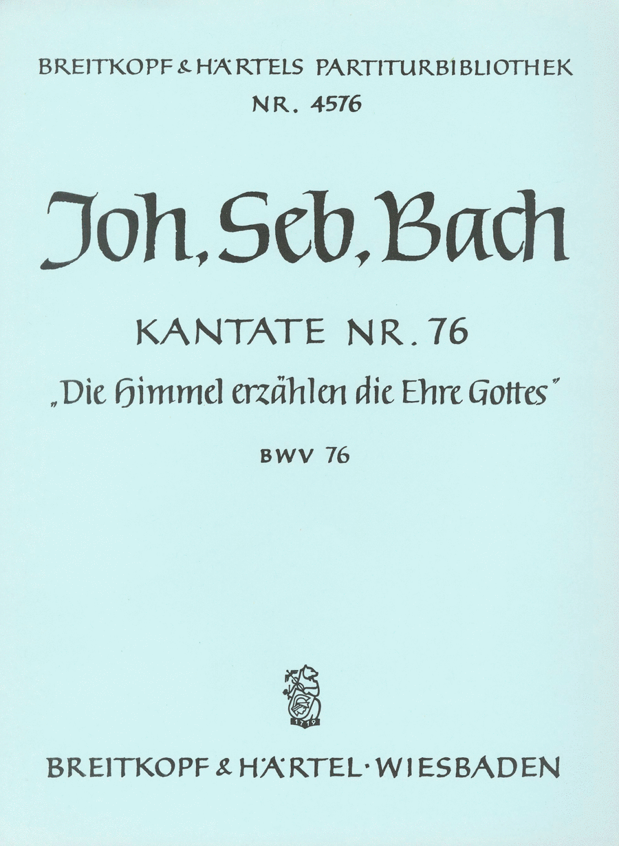 Cantata BWV 76 “The Heavens declare the glory of God” 4-Part scores gallery preview page 1