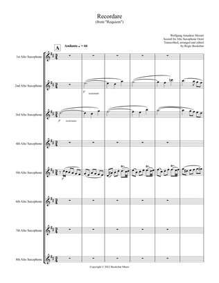 Recordare (from "Requiem") (F) (Alto Saxophone Octet)