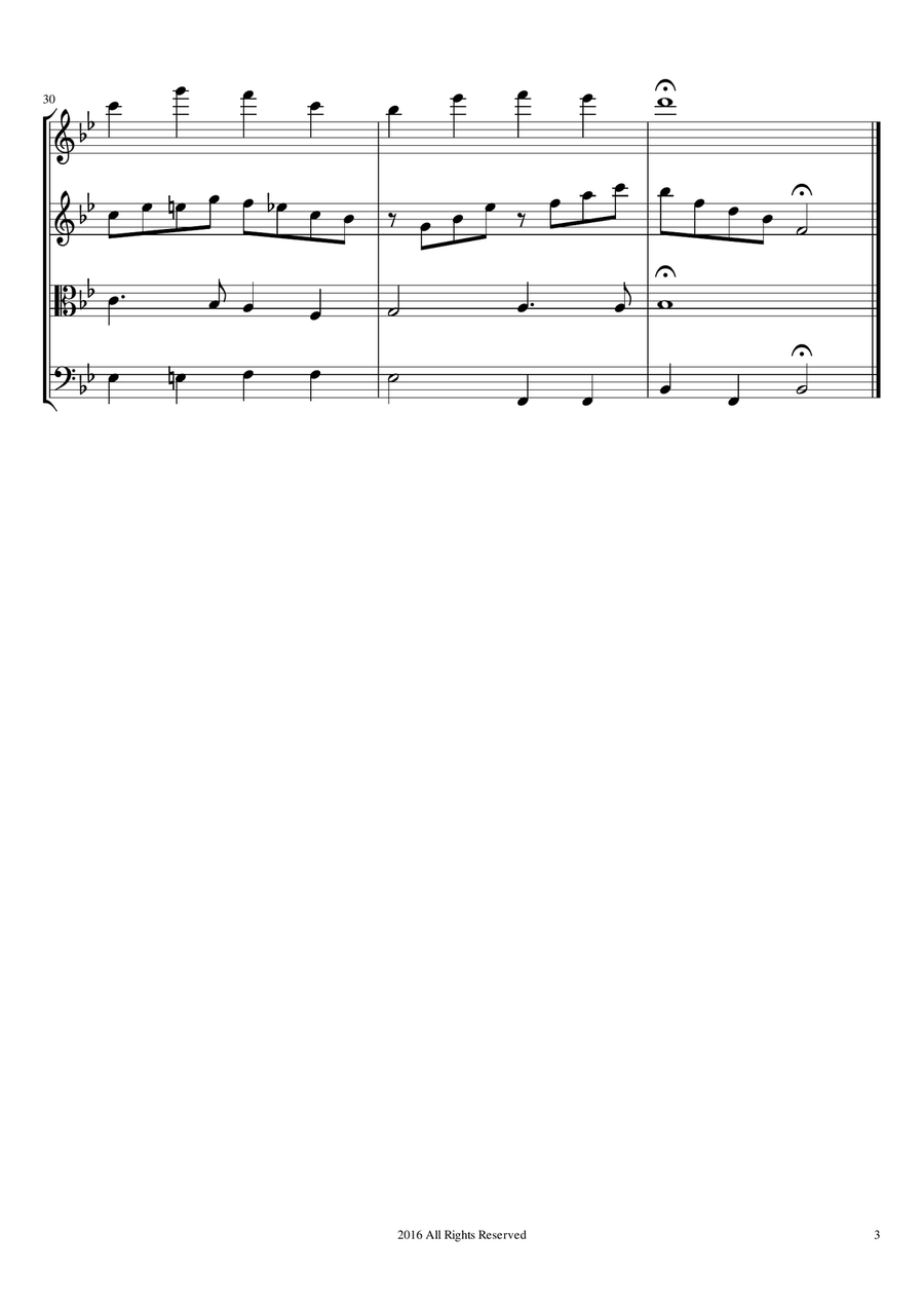 Welsh Medley: Five Traditional Celtic folk songs arranged for string quartet String Quartet scores gallery preview page 5
