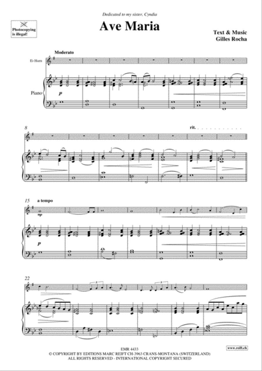 Ave Maria Horn scores gallery preview page 3