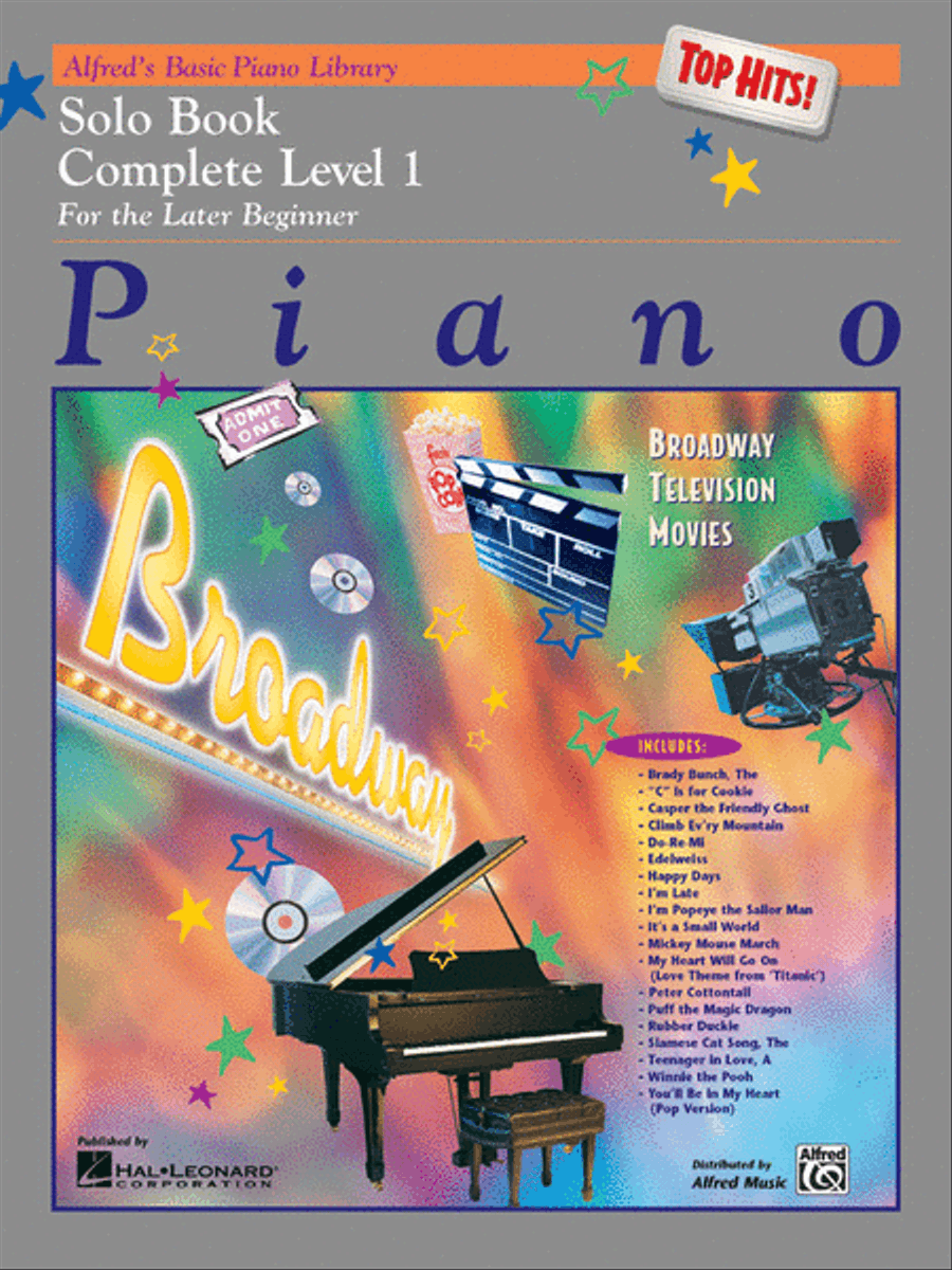 Alfred's Basic Piano Library Top Hits! Solo Book Complete Piano Method scores gallery preview page 1