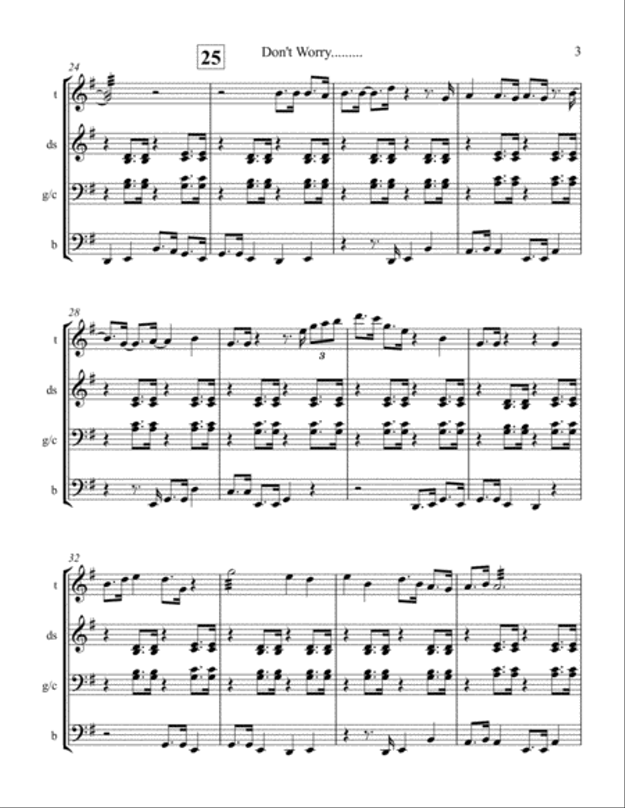 Don't Worry, Be Happy Percussion Ensemble scores gallery preview page 3