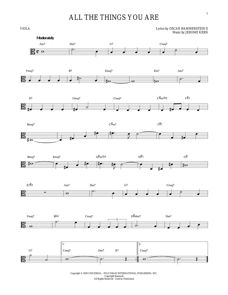 All The Things You Are All The Things You Are Viola Solo scores gallery preview page 1