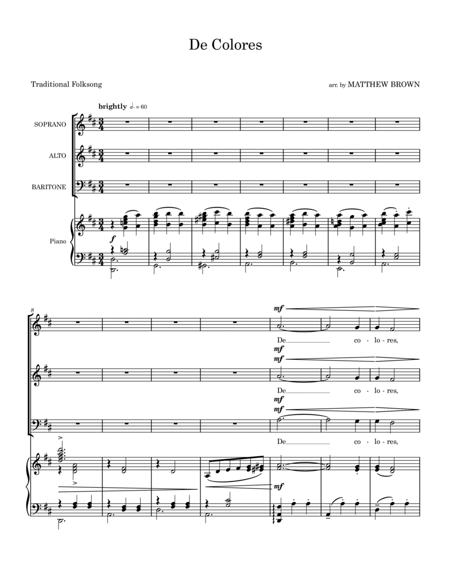De Colores 3-Part scores gallery preview page 1