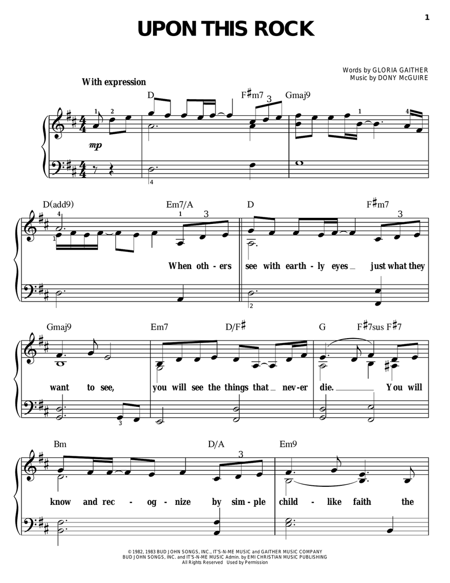 Upon This Rock Upon This Rock Easy Piano scores gallery preview page 1