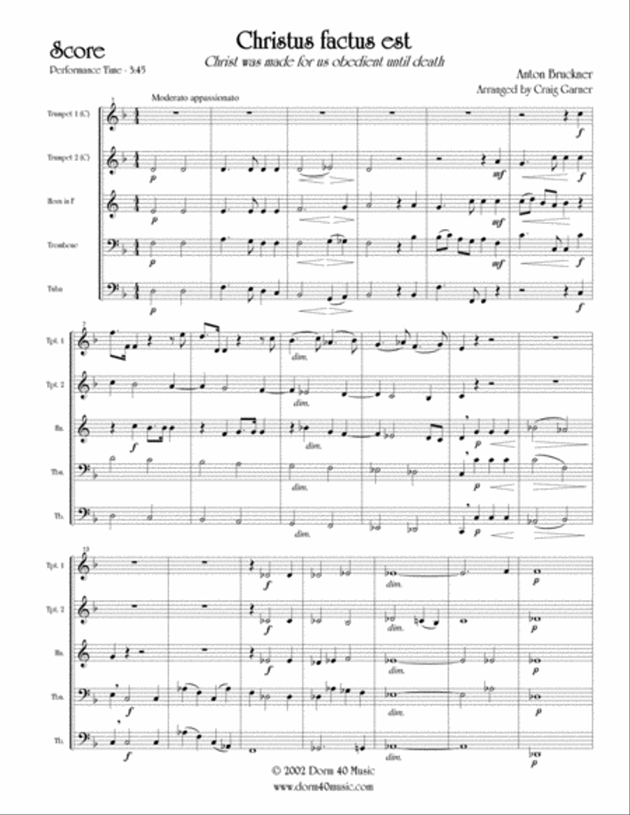 Christus factus est Brass Ensemble scores gallery preview page 2