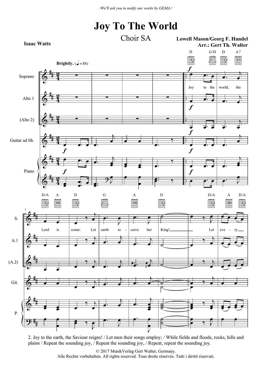 Joy To The World SA scores gallery preview page 1