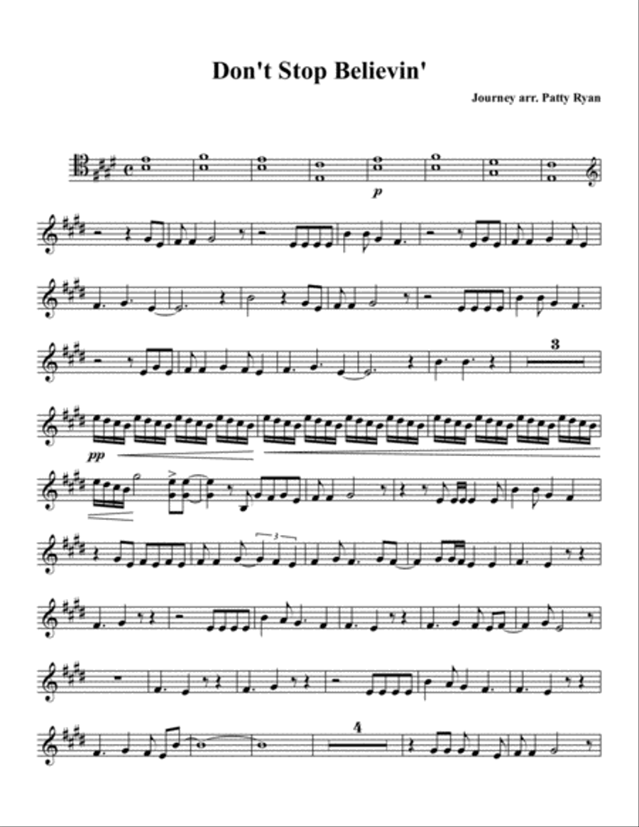 Don't Stop Believin' String Quartet scores gallery preview page 1