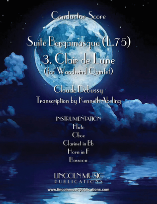 Book cover for Clair de Lune (for Woodwind Quintet)
