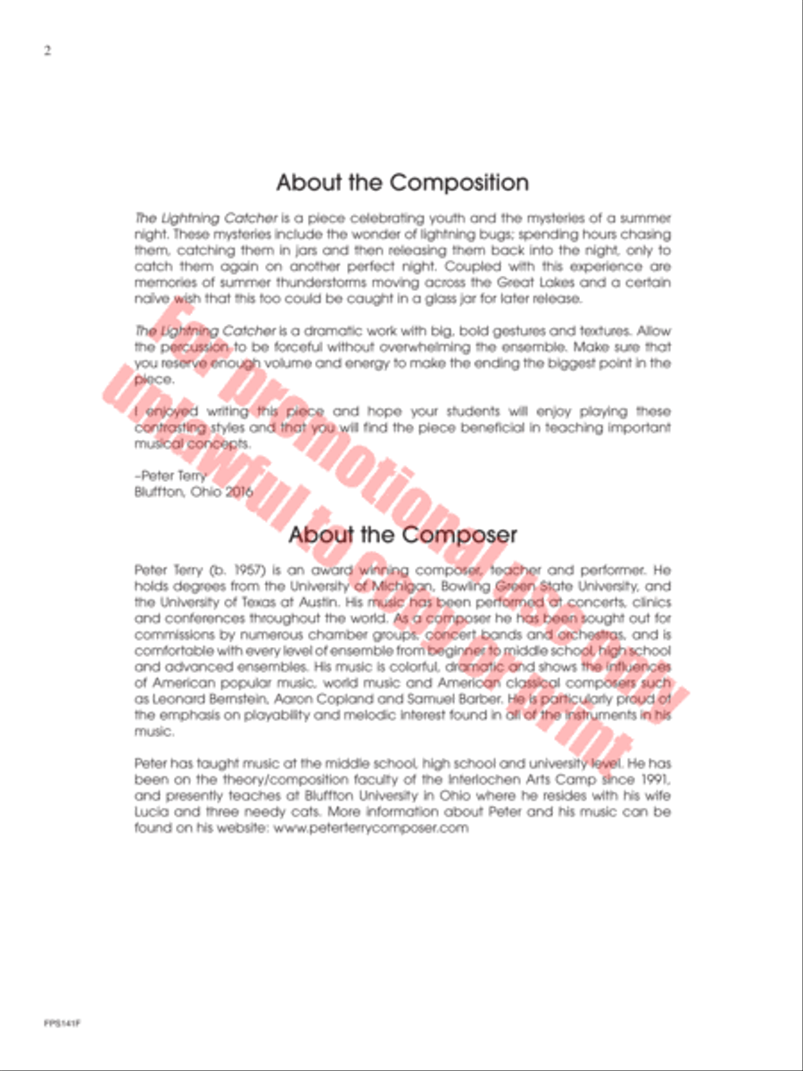 The Lightning Catcher Concert Band scores gallery preview page 3