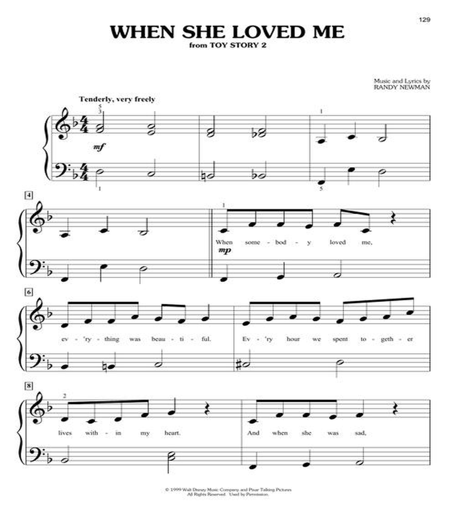 Pixar Collection for Big-Note Piano Easy Piano scores gallery preview page 6