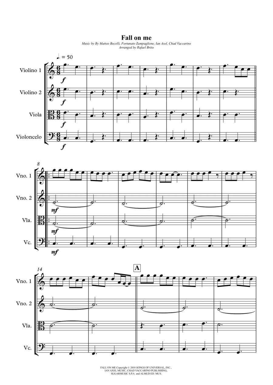 Fall On Me Fall On Me String Trio scores gallery preview page 1