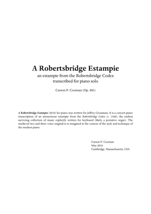 Carson Cooman : A Robertsbridge Estampie (2010) for piano