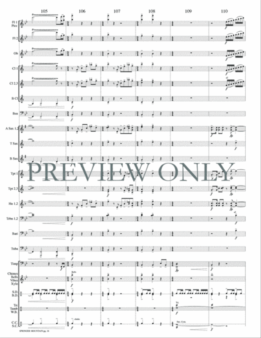 Springer Mountain Springer Mountain Concert Band scores gallery preview page 19