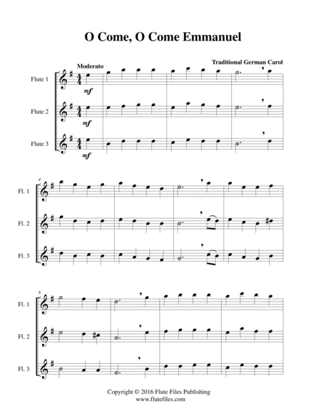 O Come, O Come Emmanuel - Flute Trio image number null