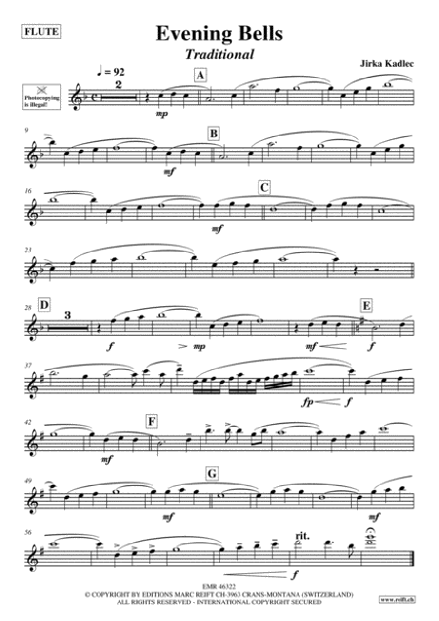 Evening Bells Flute Solo scores gallery preview page 2