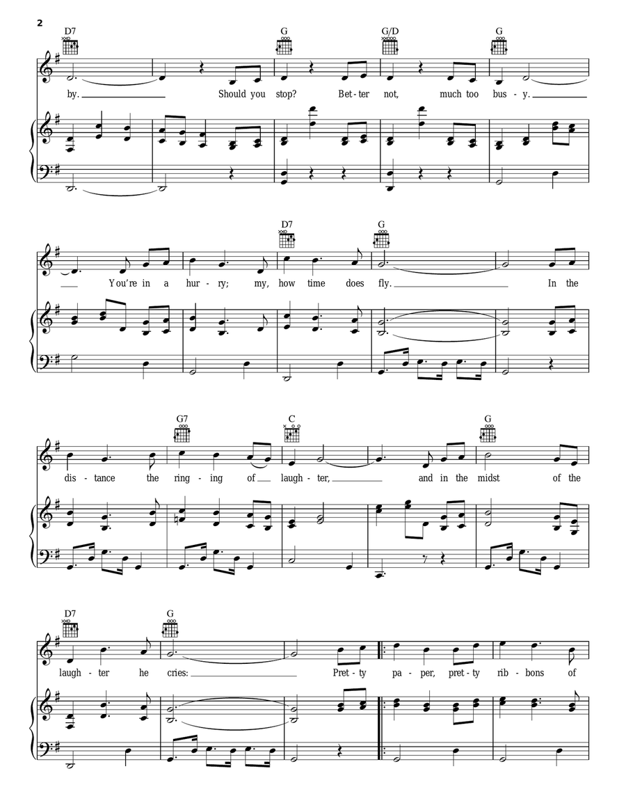 Pretty Paper Pretty Paper Piano, Vocal, Guitar scores gallery preview page 2