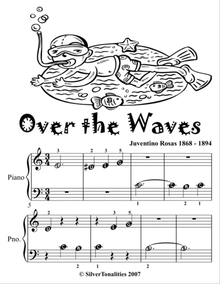 Over the Waves Beginner Piano Sheet Music 2nd Edition Easy Piano scores gallery preview page 2