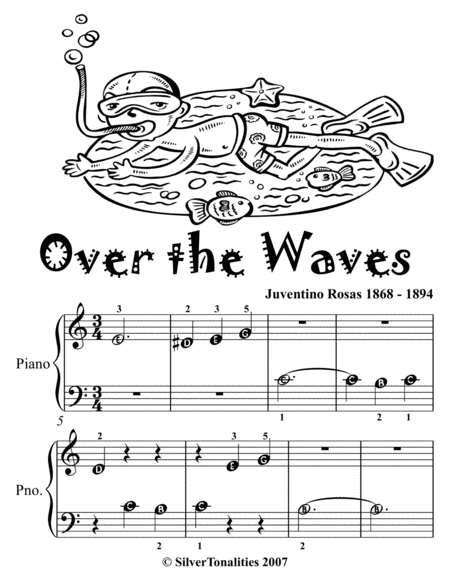 Over the Waves Beginner Piano Sheet Music 2nd Edition