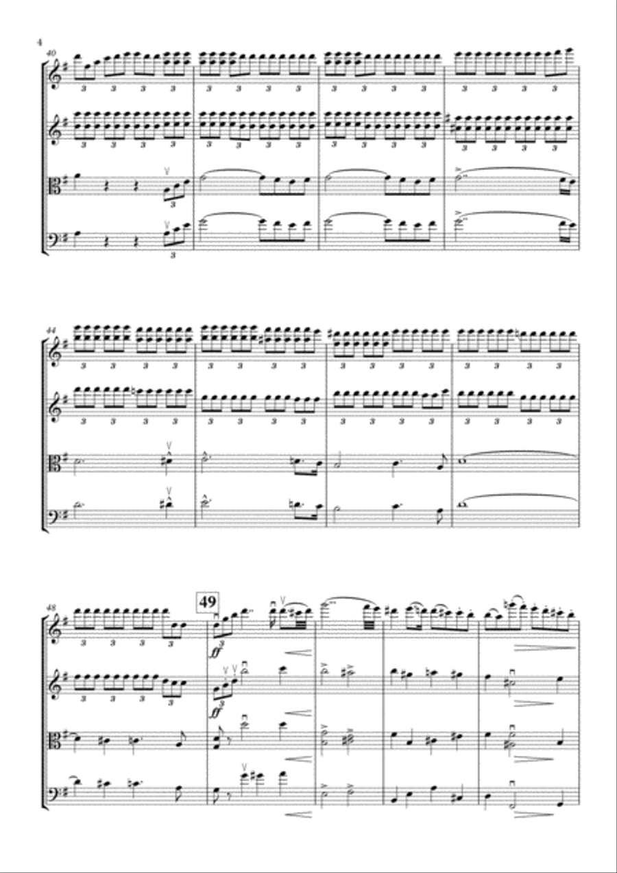 Prelude to Act III from Lohengrin, arranged for String Quartet String Quartet scores gallery preview page 4