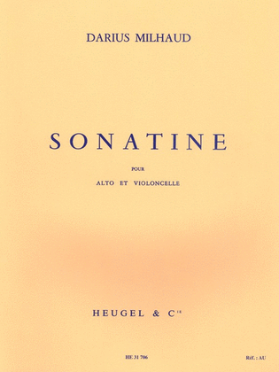 Book cover for Sonatine Op.378 (viola & Cello)