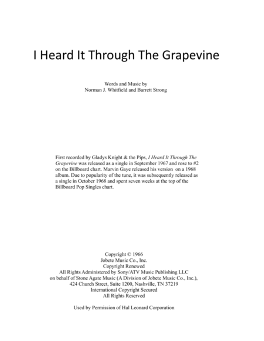 I Heard It Through The Grapevine Jazz Ensemble scores gallery preview page 2
