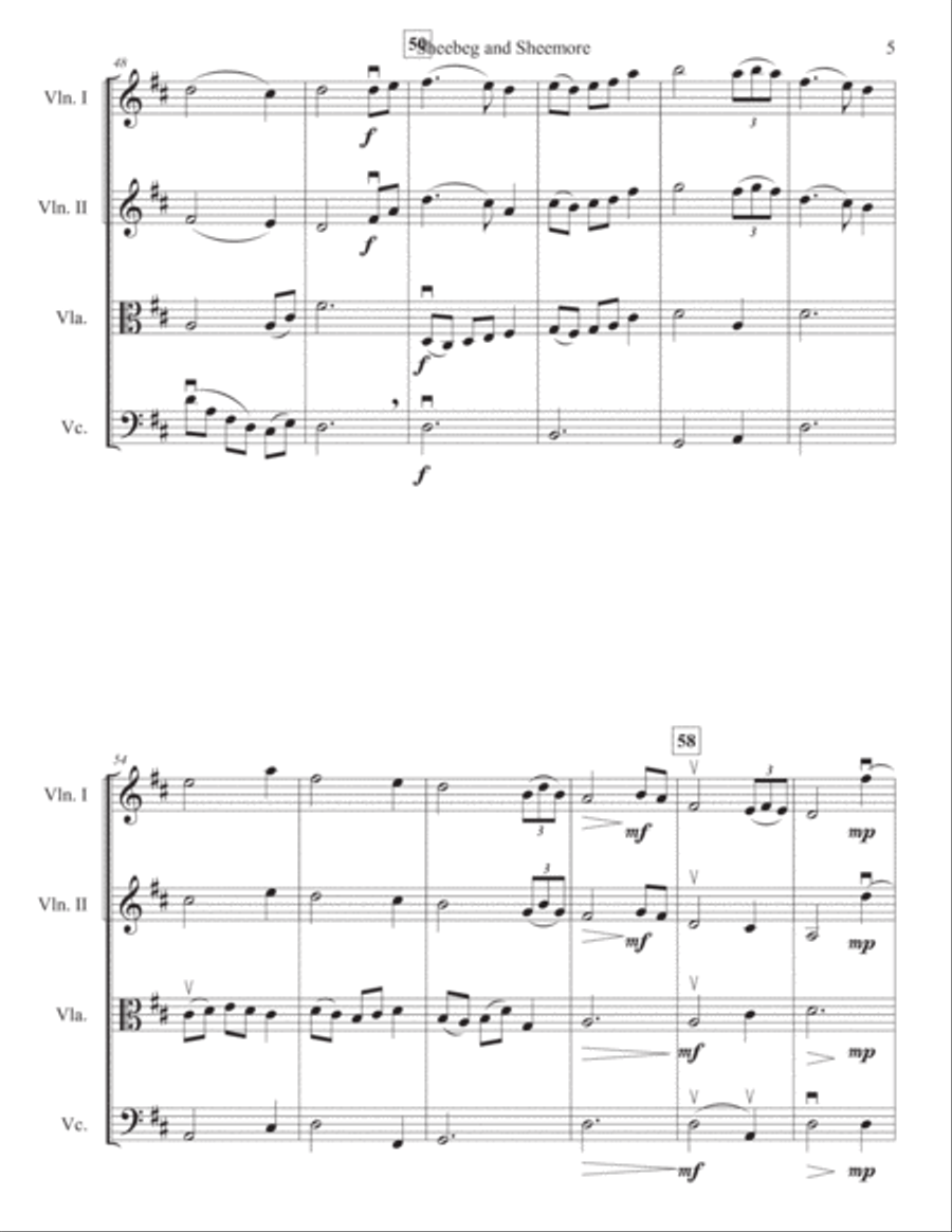 Sheebeg and Sheemore String Quartet scores gallery preview page 5
