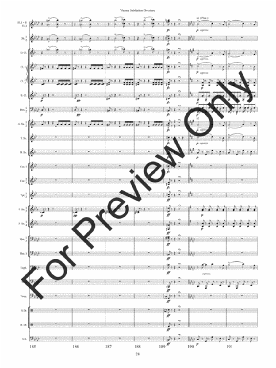 Vienna Jubilation Overture Concert Band scores gallery preview page 31