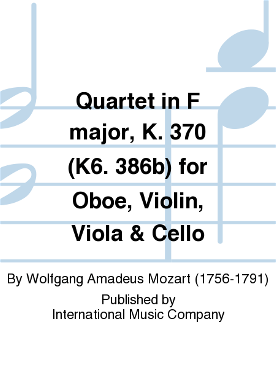 Quartet In F Major, K. 370 (K6. 386B) For Oboe, Violin, Viola & Cello Oboe scores gallery preview page 1