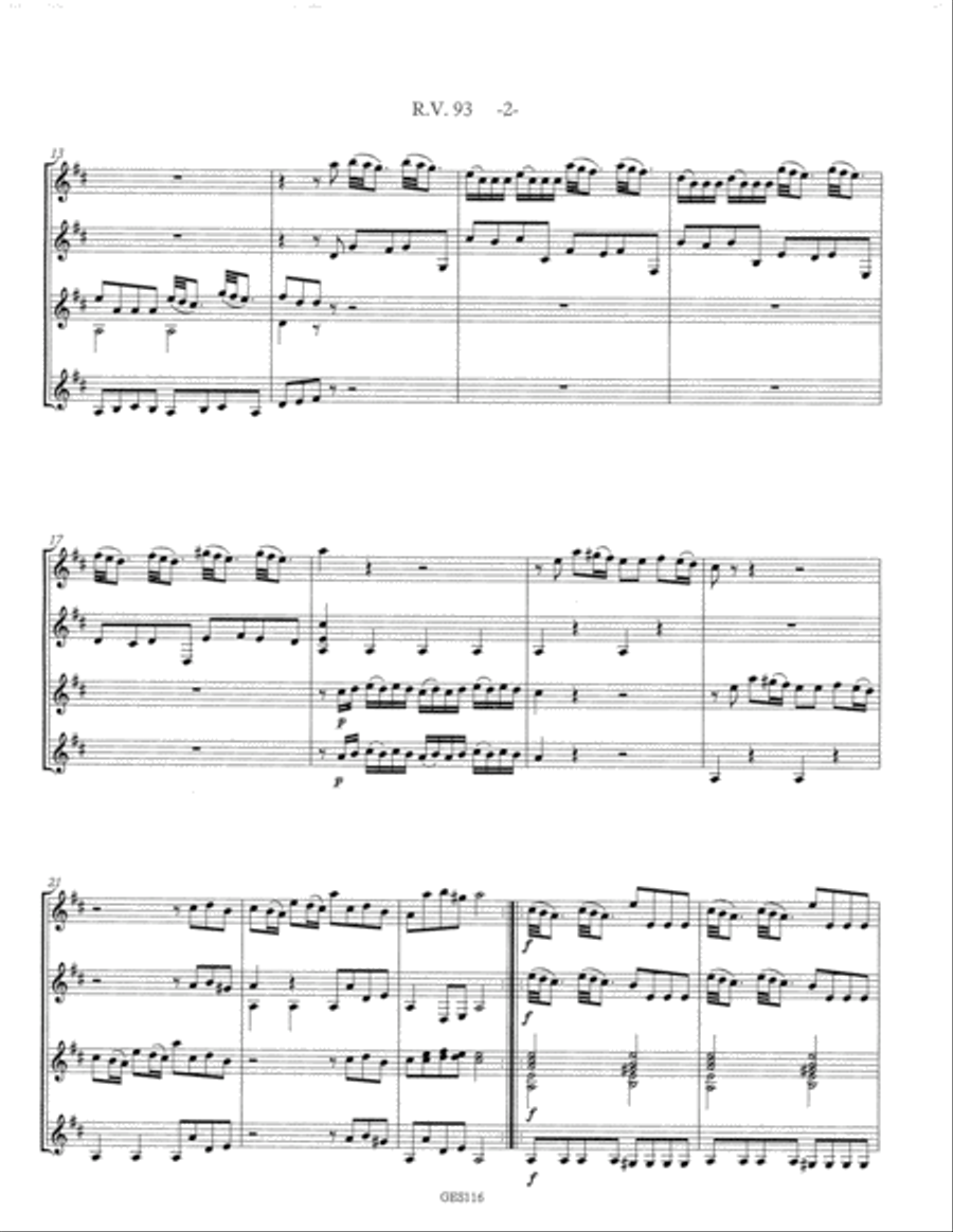 Lute Concerto in D R.V. 93 arr. for guitar quartet