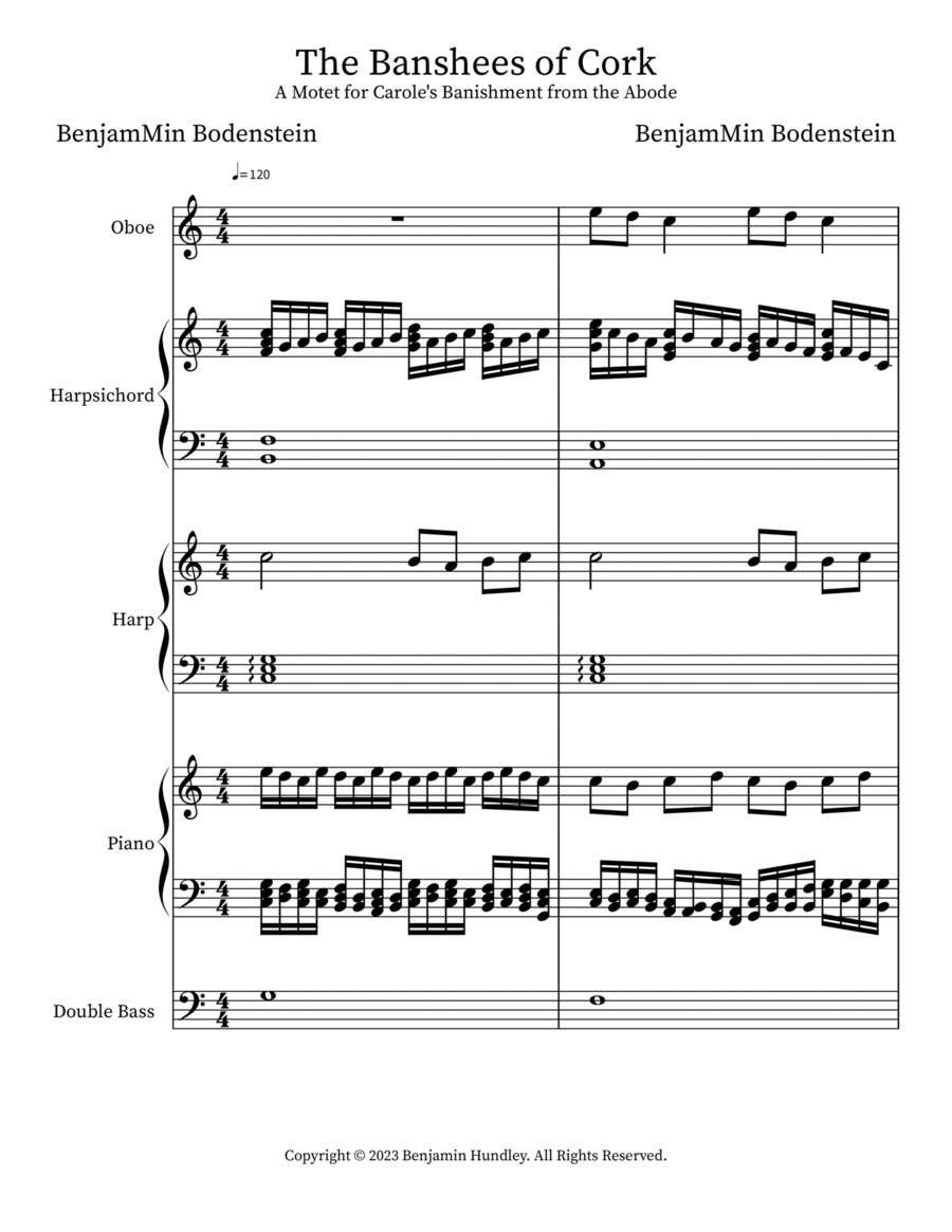 The Banshees Of Cork The Banshees Of Cork Oboe scores gallery preview page 1