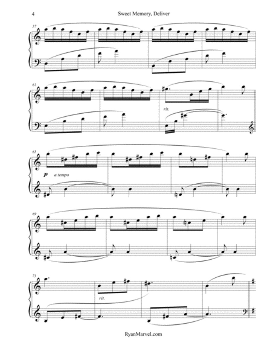 Sweet Memory, Deliver Piano Solo scores gallery preview page 4