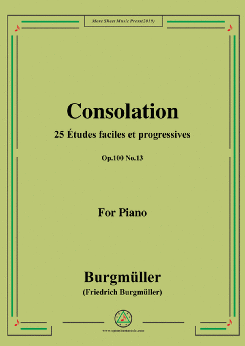 Burgmüller-25 Études faciles et progressives, Op.100 No.13,Consolation image number null