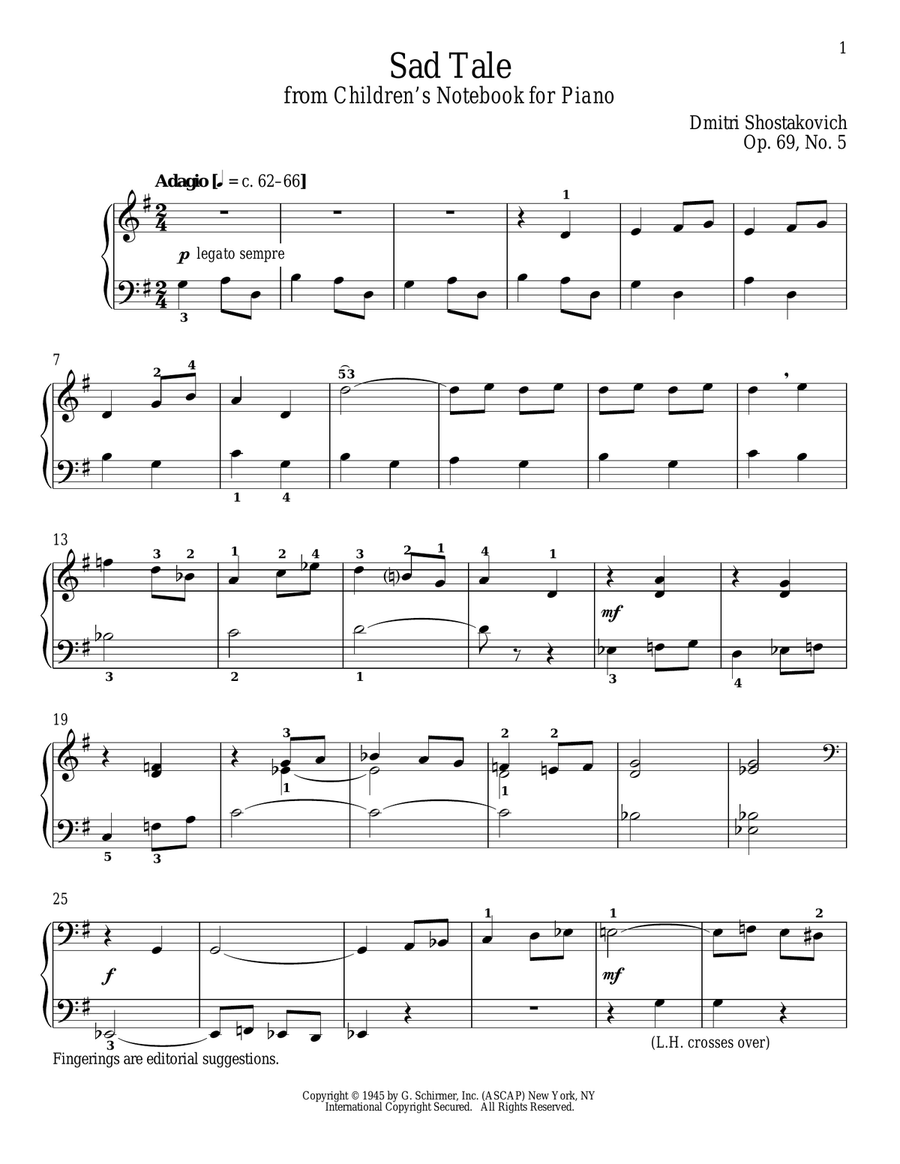 Sad Tale Sad Tale Piano Solo scores gallery preview page 1