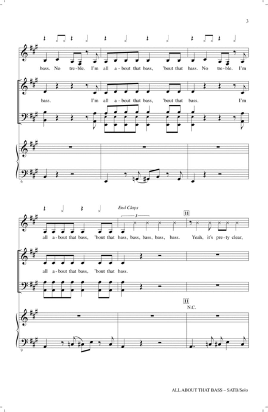 All About That Bass All About That Bass 4-Part scores gallery preview page 2