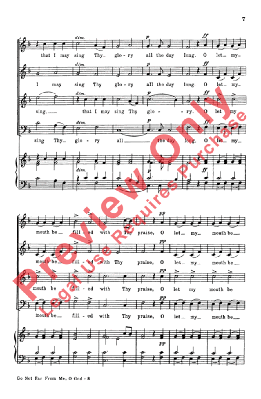 Go Not Far from Me, O God 4-Part scores gallery preview page 6