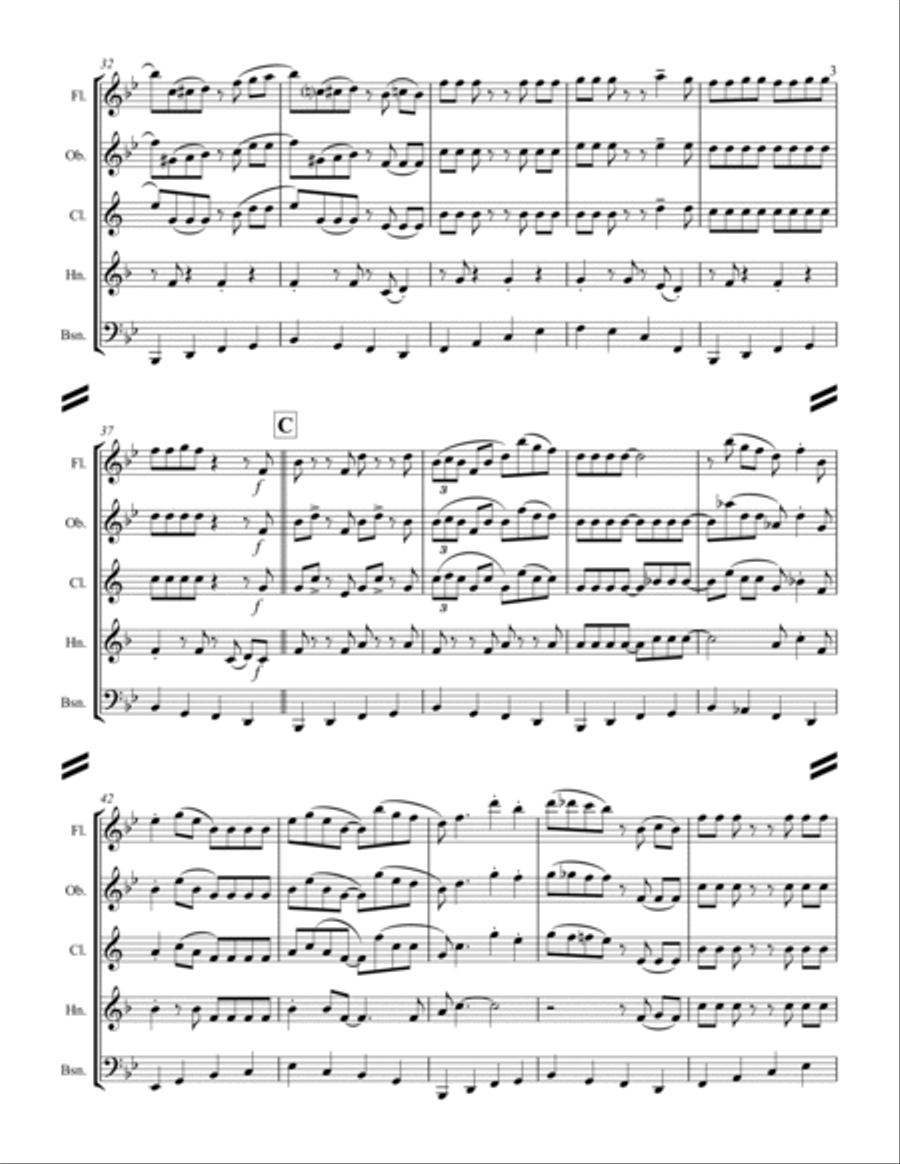 Boogie Woogie Bugle Boy Woodwind Quintet scores gallery preview page 4